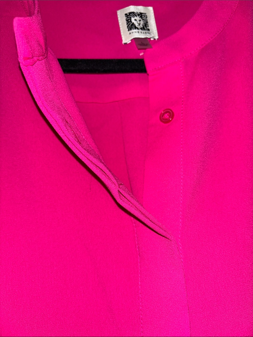 Anne Klein Hot Pink Long Sleeve Tunic Blouse - Picture 4 of 6